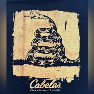 Cabela's Black Don’t Tread on Me / Gadsden Flag Snake Graphic Tee - XL